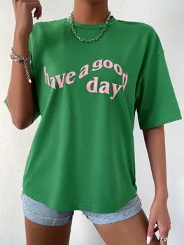 Palinkėkit Man Buvo Gera Diena Medvilnės Moteris Marškinėliai Patogus Minkštas Viršų Tee, Individualios Kūrybos T-Shirts Originalūs Laisvalaikio Marškinėliai