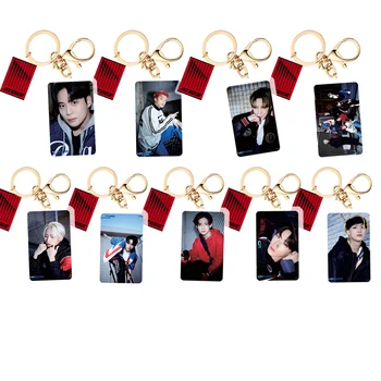 Kpop ATEEZ Keychain paketų prižiūrėtojų raktinę Beribės Naujų Albumų, Nuotraukų Pakabukas :Hongjoong Seonghwa Yunho Yeosang Krepšiai Priedai Gerbėjų Dovana