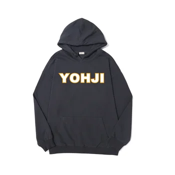 Yohji Yamamoto vyriški Medvilniniai Hoodies Japonijos Rudenį Klasika Priskirtą Raidę Spausdinti Viršūnes Atsitiktinis Laisvas Megztinis Moterims Palaidinės