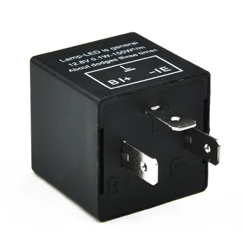12V 3-Pin LED Reguliuojamas Elektroninis Flasher Relė Posūkio Signalo Žibintas Juodas Priedai automobiliams