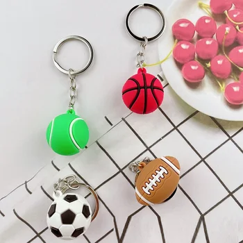 Paketų prižiūrėtojų raktinę automobilių Mini Krepšinio, Futbolo, Regbio, Teniso Keychain Modeliavimo Sporto Prekių Krepšys Pakabukas