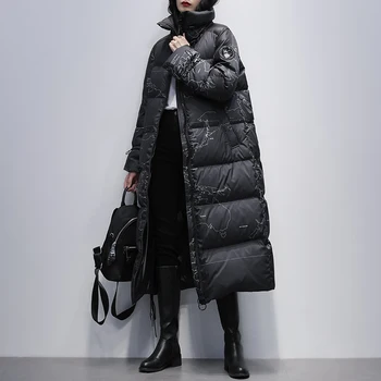 2023 Žiemos moteriškos pūkinės Striukės Ultra Light Šiltas Atsitiktinis Kailis Moterų Puffer Jacket Baltųjų Ančių Pūkais Gobtuvu Parko Paltas A100
