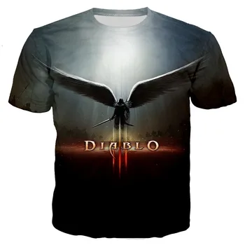 Diablo 3 Reaper Sielos Spausdinami 3D T-shirt Vyrai Moterys 2023 Naujas Mados Atsitiktinis Vasaros T Marškinėliai, Unisex Streetwear Negabaritinių Viršūnės