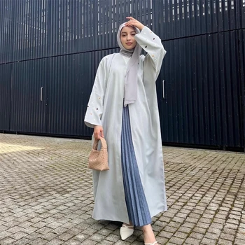 Rudenį Musulmonų Abaja Moterų Eid Suknelė Siuvinėjimo Cadigan Ilgas Apdaras Šalis Suknelės Dubajus Abayas Kaftan Vestidos Marokas Caftan