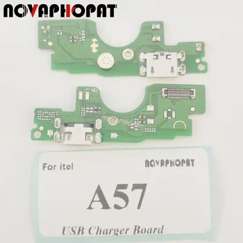 Novaphopat Už itel A57 USB Doko jungtis Įkrovikliui Prijungti Mikrofoną MIC Jack Flex Kabelis Įkrovimo Valdyba