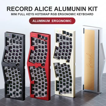 ĮRAŠO Alice Sugar65 Ergonomiškas Aliuminio Užsakymą Mechaninė Klaviatūros Rinkinys, Laidinis RGB HotSwap Klaviatūra, Žaidimų Ne-susisiekite su Klaviatūra