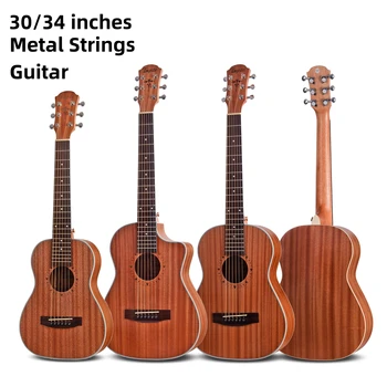 30 34 Cm Gitara, 6 Metalinių Stygų Paprastosios Eglės (Picea Asperata Mini Electric Guitarlele Baritonas Kelionės Guitalele Akustinių Ukulėle
