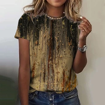 Mados moteriški marškinėliai su Netinkamomis Grafikos 3D Atspausdintas Trumpas Rankovės Vasaros T-shirt negabaritinių Poliesterio Pluošto Drabužiai