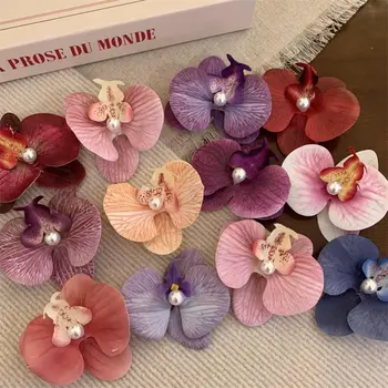 Audinio Gėlių Plaukų Įrašą Mielas Korėjos Stiliaus Perlas Mergina Plaukų Įrašą Duckbill Įrašą Šukuosena Orchidėja Gėlė Staigius Pajūrio