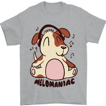 Melomaniac Dog Jogos Meditacija Įdomus 100% Medvilnės Marškinėliai
