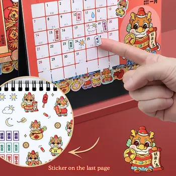 2024 Stalinis Kalendorius Mielas Animacinių Filmų Panda Dragon Ritė Kalendorius Darbų Sąrašas Darbotvarkės Organizatorius Kanceliarinių Prekių Kalendorių Su Apdaila