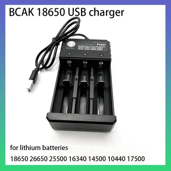 BCAK 18650 Ličio Baterijos Kroviklis 3 Lizdai su LED Indikatorius Ličio Baterijų 18650 26650 25500 16340 14500 10440 17500