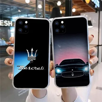Protingas M-Maseratis Mobilųjį Telefoną Atveju Huawei P50 P40 30 Pro Mate 40 30 Pro Nova 8 8i Y7P Garbę Aišku, Telefono Dangtelį Funda