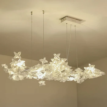 Modernus minimalistinis nerūdijančio plieno baltos LED priedai veltiniams, vilna Lempa Šiaurės šalių interjero apšvietimas, gyvenamojo kambario, miegamojo, valgomojo liustra