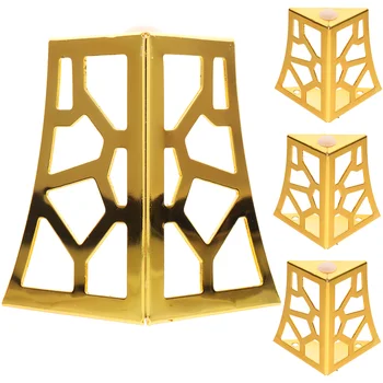 4 Vnt Geležies Sofos Kojas Aukso Kosmetinis Dėklas Išmatų Metaliniai Baldai Paramos Kojų Kavos Staliukas Trumpas Sofos