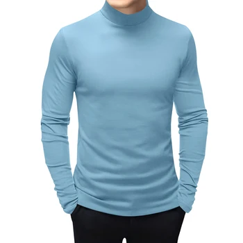 naujas 2023 Vyrų Marškinėliai Kieto Spalvų Veliūras Golfo ilgomis Rankovėmis Atsitiktinis Undershirt Vyrų Jaukus Streetwear Laisvalaikio Camisetas S-5XL