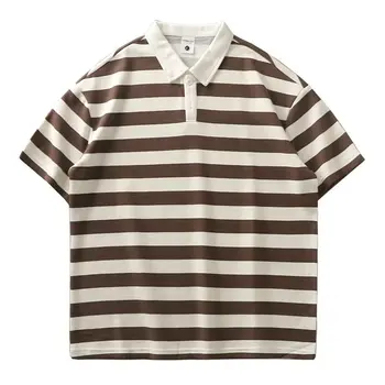 2023 Vyrų Vasaros Stripe Polo Marškinėliai trumpomis Rankovėmis Polo marškinėliai Vyrams, Atsitiktinis Golfo Dėvėti Polo Marškinėliai Moterims Vyrai Drabužiai