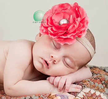 2019 1 vnt mergaičių mielas kaspinai kūdikių galvos apdangalai, didelis gėlių plaukų Pink 9 spalvos