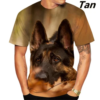 2024 m. vokiečių Aviganis Modelio vyriški Vasaros T-shirt Fitneso Trumpas Rankovės Mielas 3D Šuo