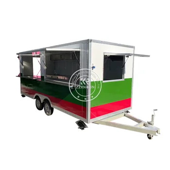 Naujas Stilius Užsakymą GRILIS Koncesijos Maisto Priekaba Kavos Maisto Krepšelį, Hot Dog Mobiliojo Maisto Sunkvežimis su Pilnai Įrengta Virtuvė