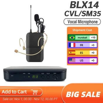BLX14 BLX4 BLX24 Wireless Presenter Sistema bodypack mikrofonas bevielis CVL Lavalier Mic WB98 Saksofonui gitara Karaoke Etapas