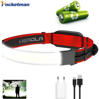 Pocketman LED Žibintai USB Įkrovimo priekinis žibintas Lengvas Vandeniui Žibintas Camping Žygiai, Žvejyba Medžioklė