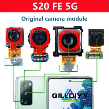 Originalus Samsung Galaxy S20 FE 5G S20fe G781 G781B Atgal Pagrindinė Galiniai Dideli Priekiniai Selfie Mažas Susiduria Kamera Modulis Flex Kabelis