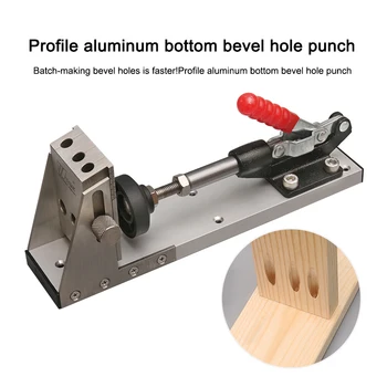 Naujas Aliuminio Profilio Apačioje Medienos apdirbimo Hole Punch įstrižai skylė 