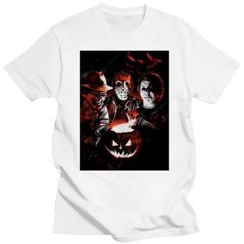 Siaubo Threesome T-Shirt - Baisu Tee Helovinas Kriugeris Myersm Voorhees Penktadienis 13 Vyrų, Moterų Tee Marškinėliai