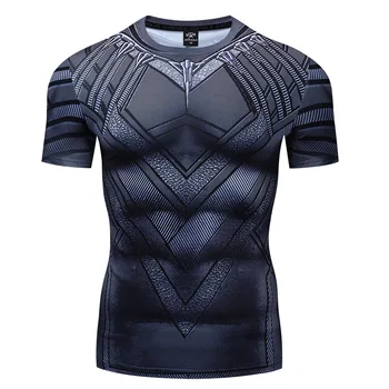 2022 naujas vyrų aukštos ruožas skintight Palaidinukė Vyrų Sporto Treniruoklių 3D vyriški trumpomis rankovėmis T-shirt