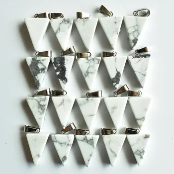Didmeninė 50pcs/daug mados aukštos kokybės natūralaus akmens balta turquoises trikampio formos pakabukai pakabučiai tinka karoliai padaryti nemokamai