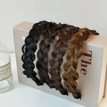 Nerijos plaukų pynimo perukas fishbone nerijos lankelis moterų kepti tešloje twist nerijos šukuosena nerijos lankelis Merginos Plaukų Aksesuarai