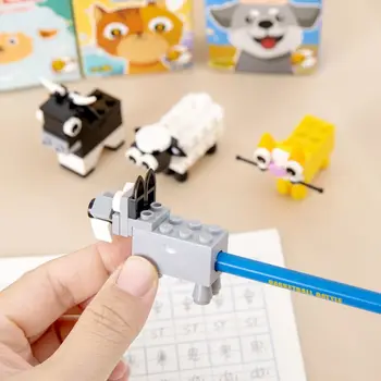 Creative Statyba Blokai Pieštukų Drožtukas Mielas Gyvūnų Formos Pieštuku Sharping Įrankiai Animacinių Filmų Įspūdį Žaislai