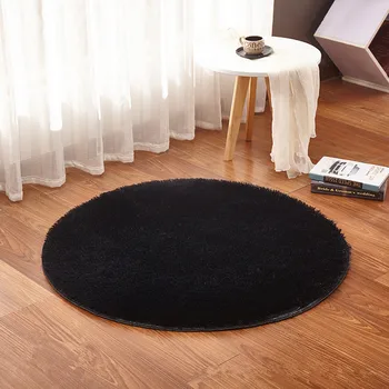 Apvalus kilimas vientisa spalva paprastas šilko grindų kilimėlis miegamasis studijų kilimas kėdės kabo krepšys, kompiuterio pasukama kėdė osmanų antklodė