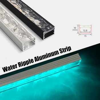 3D Vandens Čiurlenimu Linija Baras Juostelės Šviesa Led Aliuminio Profilio Kanalo Difuzorius Kambarį Fono sienos atmosferą Dekoras Apšvietimas