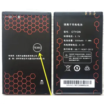 3.7 2000MAH baterija A. Tianyuan Ctyon TE35C baterija CT_C500 mobiliojo telefono baterija