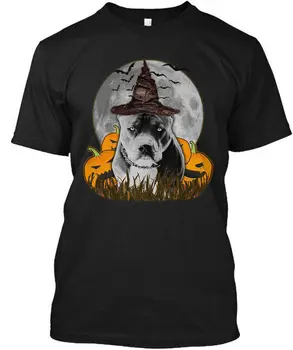 Įdomus Halloween Pitbull T-Shirt Marškinėliai ilgomis rankovėmis