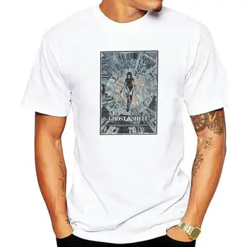 Dvasios Apvalkalas T-Shirt Vyrai Anime Cool Medvilnės Marškinėliai, Crewneck Trumpomis Rankovėmis T Marškiniai Plius Dydis Viršūnės